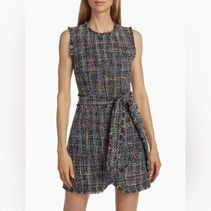 Cinq à Sept Rochelle Belted Tweed Minidress size 4